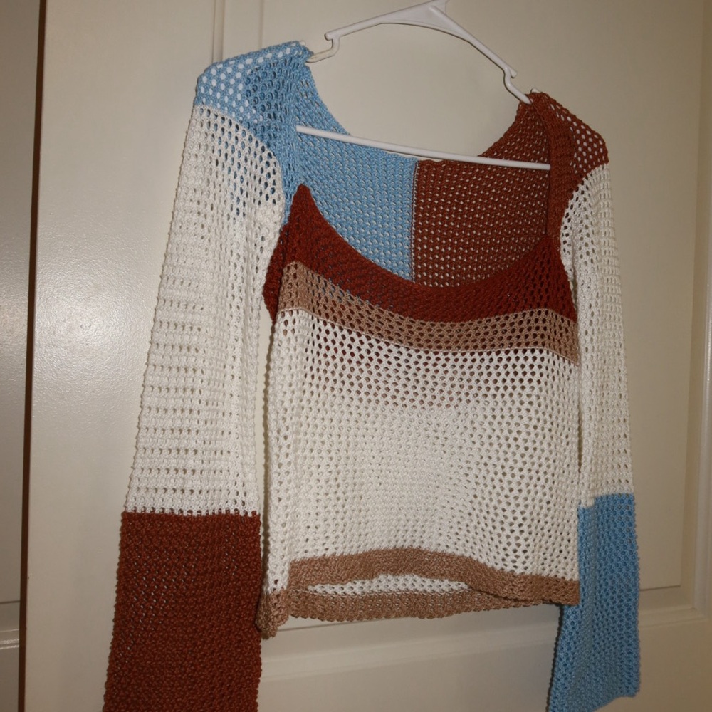 Colorblock Crochet Sweater